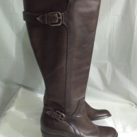 Frye Janis Shield Tall Boot Brown Leather 8.5 B - Picture 5 of 8
